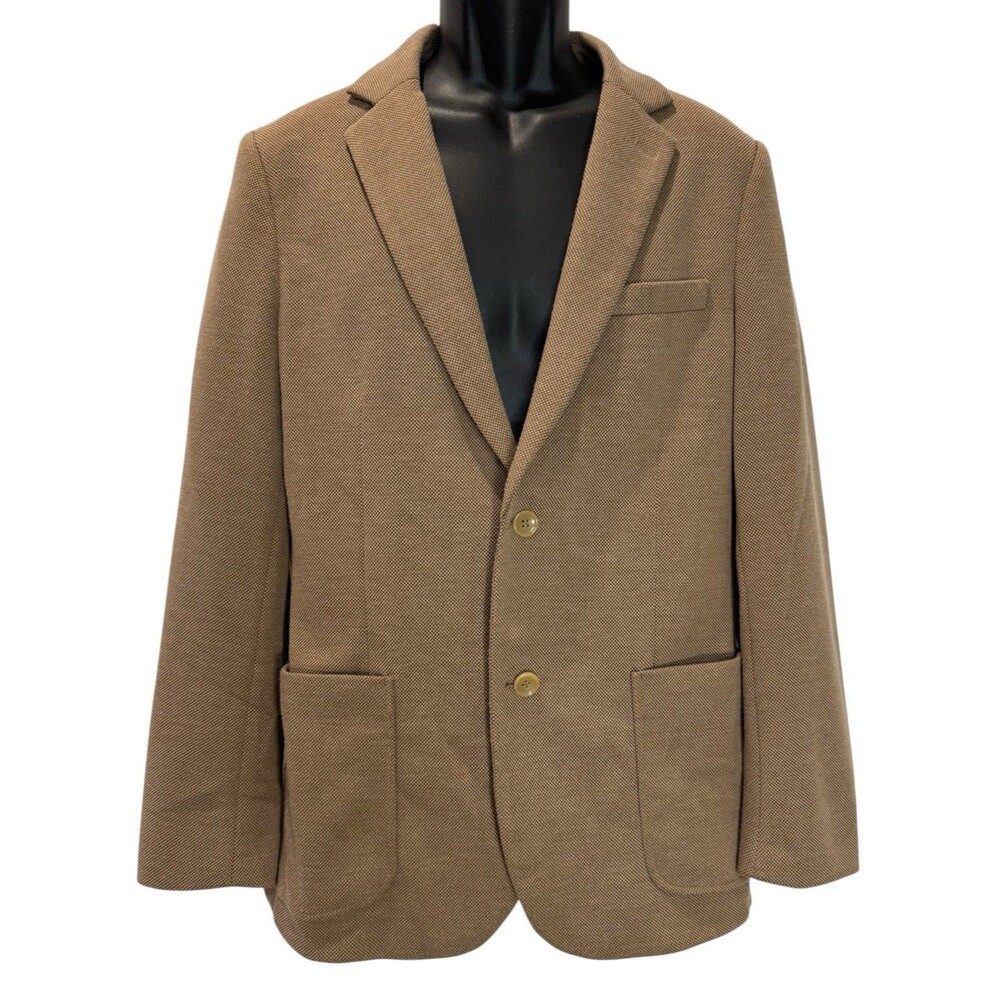 Men’s PJ Paul Jones Medium M Casual Knit Blazer Jacket Unlined Tan Sports Coat